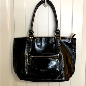 Heys. Black shiny hand bag. Glitter.  Vegan